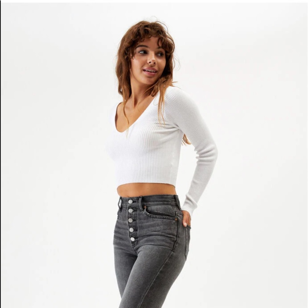 Sweater Long Sleeve Crop Top